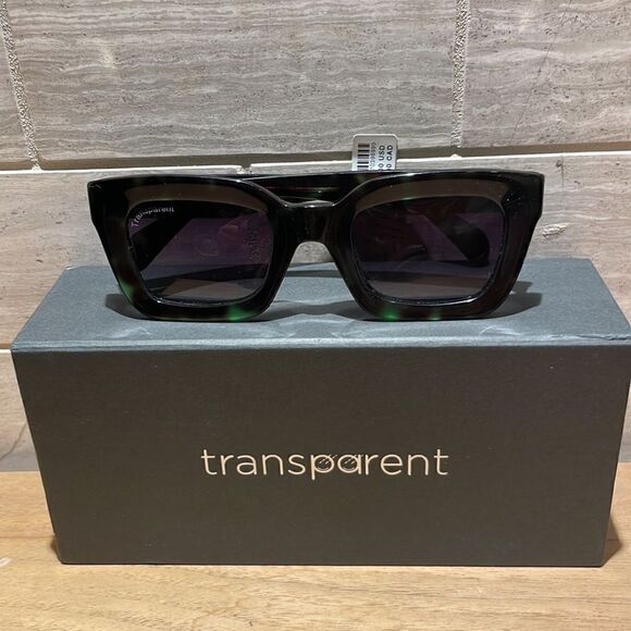 Anthropologie x Transparent Sunglasses Marnie Green Tie Dye Polarized NWT main image 5